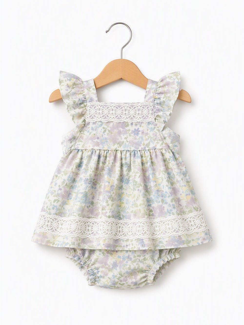 Designer Floral Tulle Lace Baby Girl Romper / Dress Catherine Malandrino 0-3M